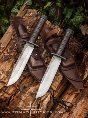 Survival knives made by knifemaker Tomas TRMAN Rucker