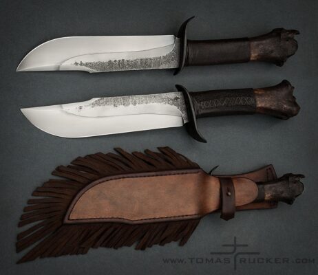 Bone handle Bowie knife