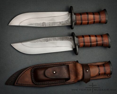 Leather handle knife