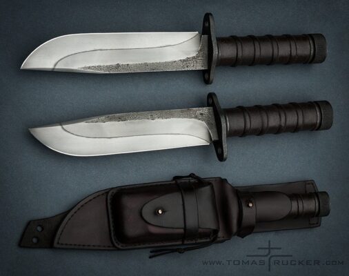 Survival hollow handle knife Survival knife with hollow handle and sheath with gear pocket.