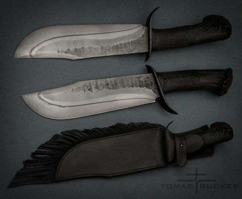 Dark black Bowie knife