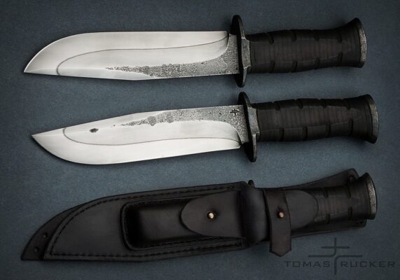 Hamon leather handle knife